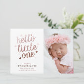 hallo kleine Roos Gold Pink Photo Collage Aankondiging (Staand voorkant)
