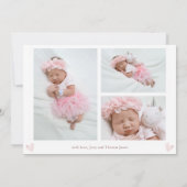 hallo kleine Roos Gold Pink Photo Collage Aankondiging (Achterkant)