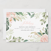 hallo kleine roze foto aankondiging (Achterkant)