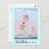 hallo - kleine Süße + Teddy postkarte Briefkaart (Voorkant / Achterkant)