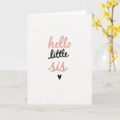 Hallo kleine zus zoete kaart (Gele Bloem)