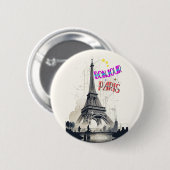 Hallo Kleurrijk Parijs Ronde Button 5,7 Cm (Voorkant /achterkant)