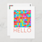 HALLO Kleurrijke Abstracte Kunst Modern Leuk Vroli Briefkaart (Voorkant / Achterkant)