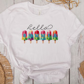 hallo "" Kleurrijke Ice Cream Pop T-shirt