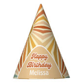 Hallo Kleurrijke Retro Sun Groovy Wave Feesthoedjes (Voorkant)