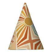 Hallo Kleurrijke Retro Sun Groovy Wave Feesthoedjes (Rechts)