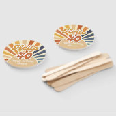 Hallo Kleurrijke Retro Sun Groovy Wave Handwaaier (Niet-gemonteerd)