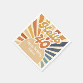 Hallo Kleurrijke Retro Sun Groovy Wave Servet (Hoek)