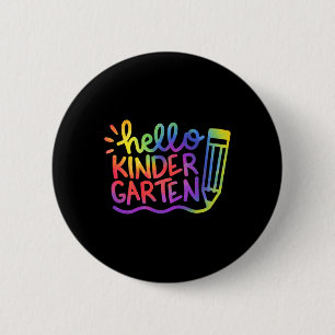 Hallo Kleuterleidster Tie Dye Welkom Byck Naar Ronde Button 5,7 Cm