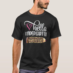 Hallo kleuterleraar potlood terug naar school t-shirt