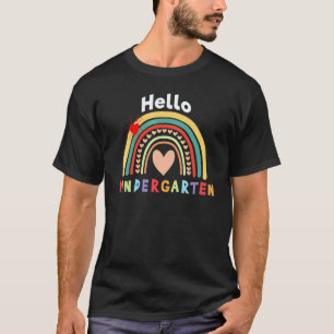 Hallo kleuters meisjes jongens leraar leerling reg t-shirt