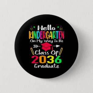 Hallo kleuterschool Byck naar school Cl van 2036 G Ronde Button 5,7 Cm