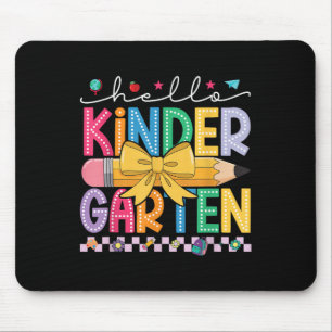 Hallo Kleuterschool Coquette Strik Potlood Kinder Muismat