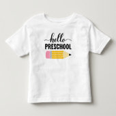 Hallo kleuterschool eerste dag potlood kinder shirts (Voorkant)