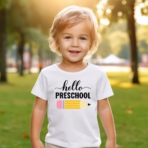 Hallo kleuterschool eerste dag potlood kinder shirts