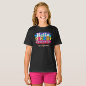 Hallo Kleuterschool Eerste dag van Back to School T-shirt (Voorkant volledig)