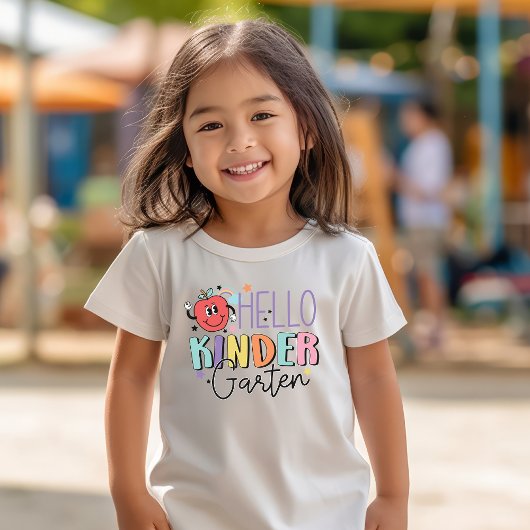 Hallo Kleuterschool Eerste Dag van de School Apple Kinder Shirts