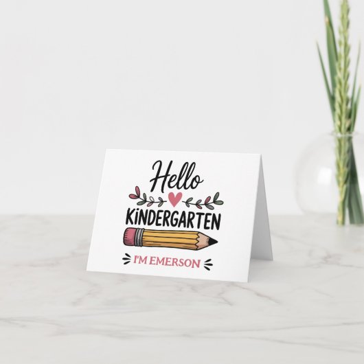 Hallo Kleuterschool gepersonaliseerd terug naar sc Aankondiging (Voorkant)
