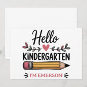 Hallo Kleuterschool gepersonaliseerd terug naar sc Kaart (Voorkant / Achterkant)