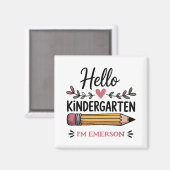 Hallo Kleuterschool gepersonaliseerd terug naar sc Magneet (Voorkant / Achterkant)