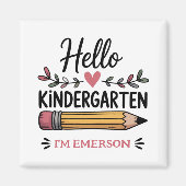 Hallo Kleuterschool gepersonaliseerd terug naar sc Magneet (Voorkant)