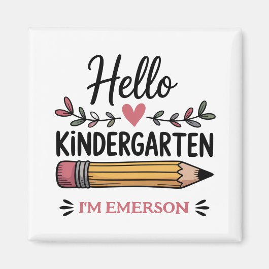 Hallo Kleuterschool gepersonaliseerd terug naar sc Magneet (Voorkant)