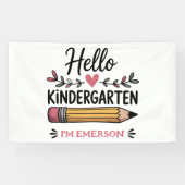 Hallo Kleuterschool Gepersonaliseerd Terug Naar Sc Spandoek (Horizontaal)