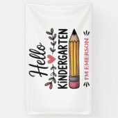 Hallo Kleuterschool Gepersonaliseerd Terug Naar Sc Spandoek (Verticaal)