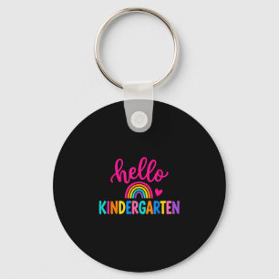 Hallo kleuterschool kleurrijke regenboog hart teru sleutelhanger