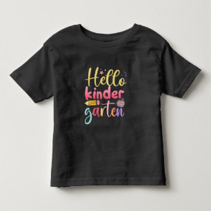 Hallo Kleuterschool Kleurrijke Schattigee Peuter Kinder Shirts