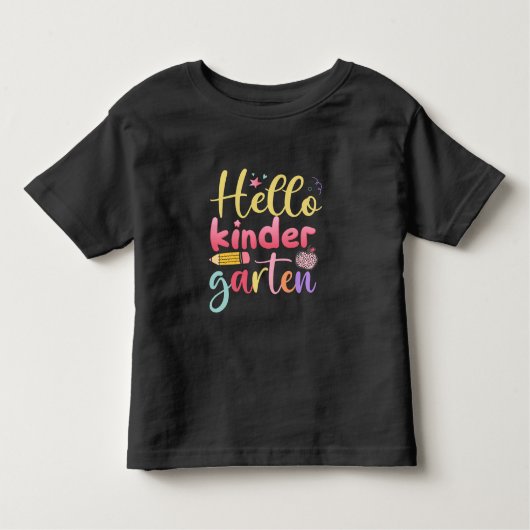 Hallo Kleuterschool Kleurrijke Schattigee Peuter Kinder Shirts (Voorkant)