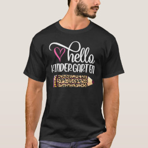 Hallo Kleuterschool leraar potlood terug naar scho T-shirt