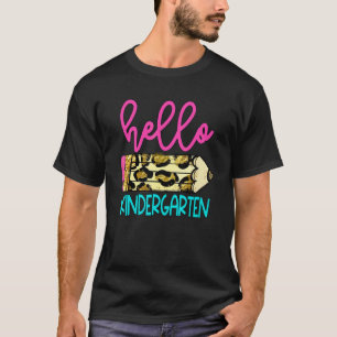 Hallo Kleuterschool Luipaard Potlood Schattig Lera T-shirt