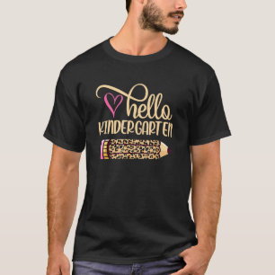 Hallo Kleuterschool Luipaard Potlood Terug naar Sc T-shirt