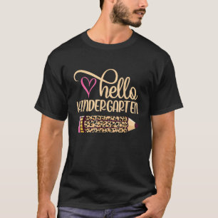 Hallo Kleuterschool Luipaard Potlood Terug naar Sc T-shirt
