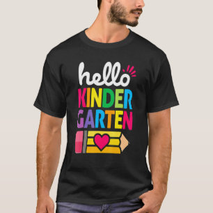 Hallo kleuterschool luipaard potlood terug naar sc t-shirt