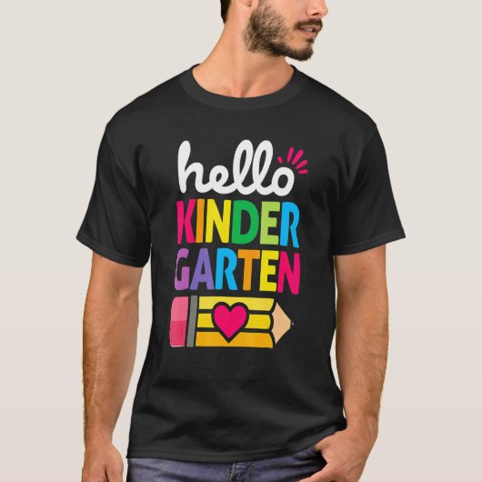 Hallo kleuterschool luipaard potlood terug naar sc t-shirt (Voorkant)