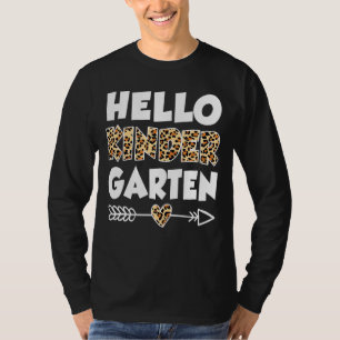 Hallo Kleuterschool Luipaard Print Kleuterschool O T-shirt