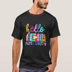 Hallo Kleuterschool Luipaard Tie Dye Potlood Schat T-shirt