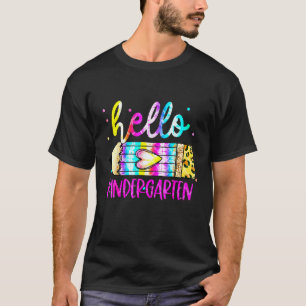 Hallo Kleuterschool Luipaard Tie Dye Potlood Schat T-shirt