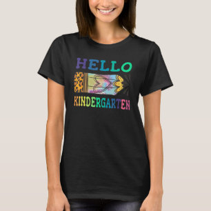 Hallo Kleuterschool Luipaard Tie Dye Potlood Schat T-shirt