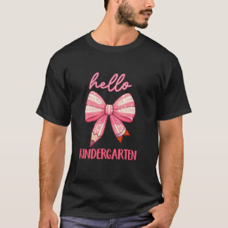 Hallo Kleuterschool Pencil Bow Coquette Bow Terug  T-shirt
