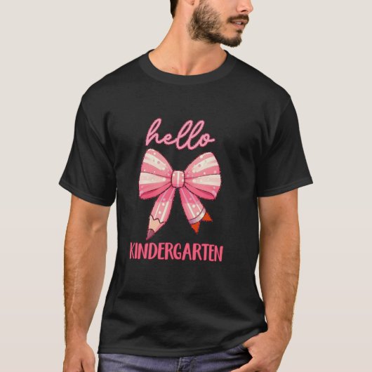 Hallo Kleuterschool Pencil Bow Coquette Bow Terug T-shirt (Voorkant)