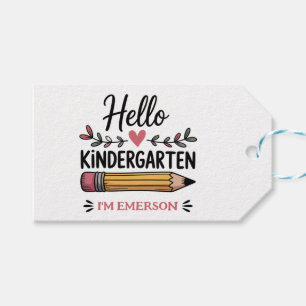 Hallo Kleuterschool Persoonlijke Terug Naar School Cadeaulabel