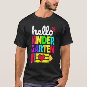 Hallo Kleuterschool Potlood Hart Terug naar School T-shirt
