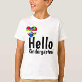 Hallo Kleuterschool Puzzel Stukken Custom Naam Har T-shirt (Voorkant)