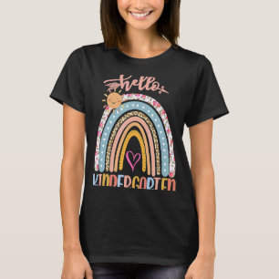 Hallo Kleuterschool Regenboog Hart Leraar Student T-shirt
