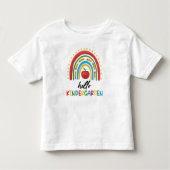 Hallo kleuterschool regenboog terug naar school kinder shirts (Voorkant)