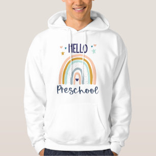 Hallo Kleuterschool Retro Regenboog Lerares Peuter Hoodie