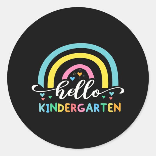 hallo kleuterschool ronde sticker (Voorkant)